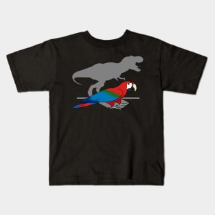 T-rex Green Winged Macaw Kids T-Shirt